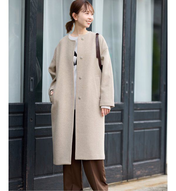 JOURNAL STANDARD「スーパー140ビーバーノーカラーコート」|ノーカラーコート|