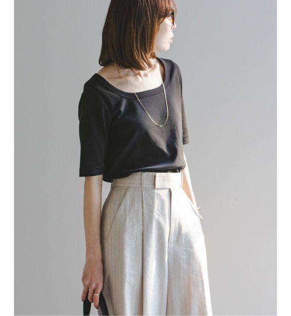 NOBLE「《追加》スビンコットンソフトスクエアーネックTシャツ」|Tシャツ・カットソー|