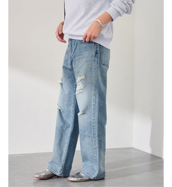 FRAMeWORK「JOHNBULL/ジョンブル Hwデニムワイドストレートパンツ」|デニム|