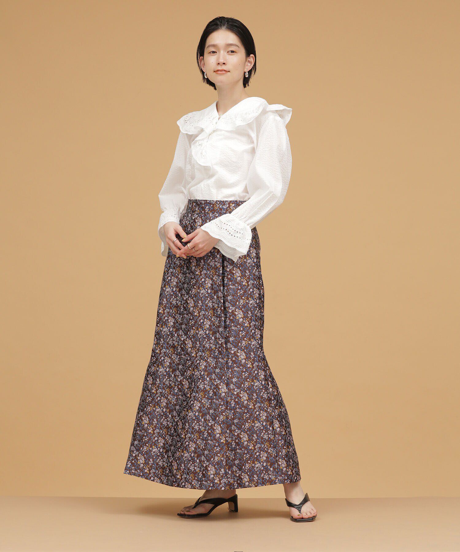 nano･universe「LB.03/フラワージャカードマーメイドスカート」|スカート|