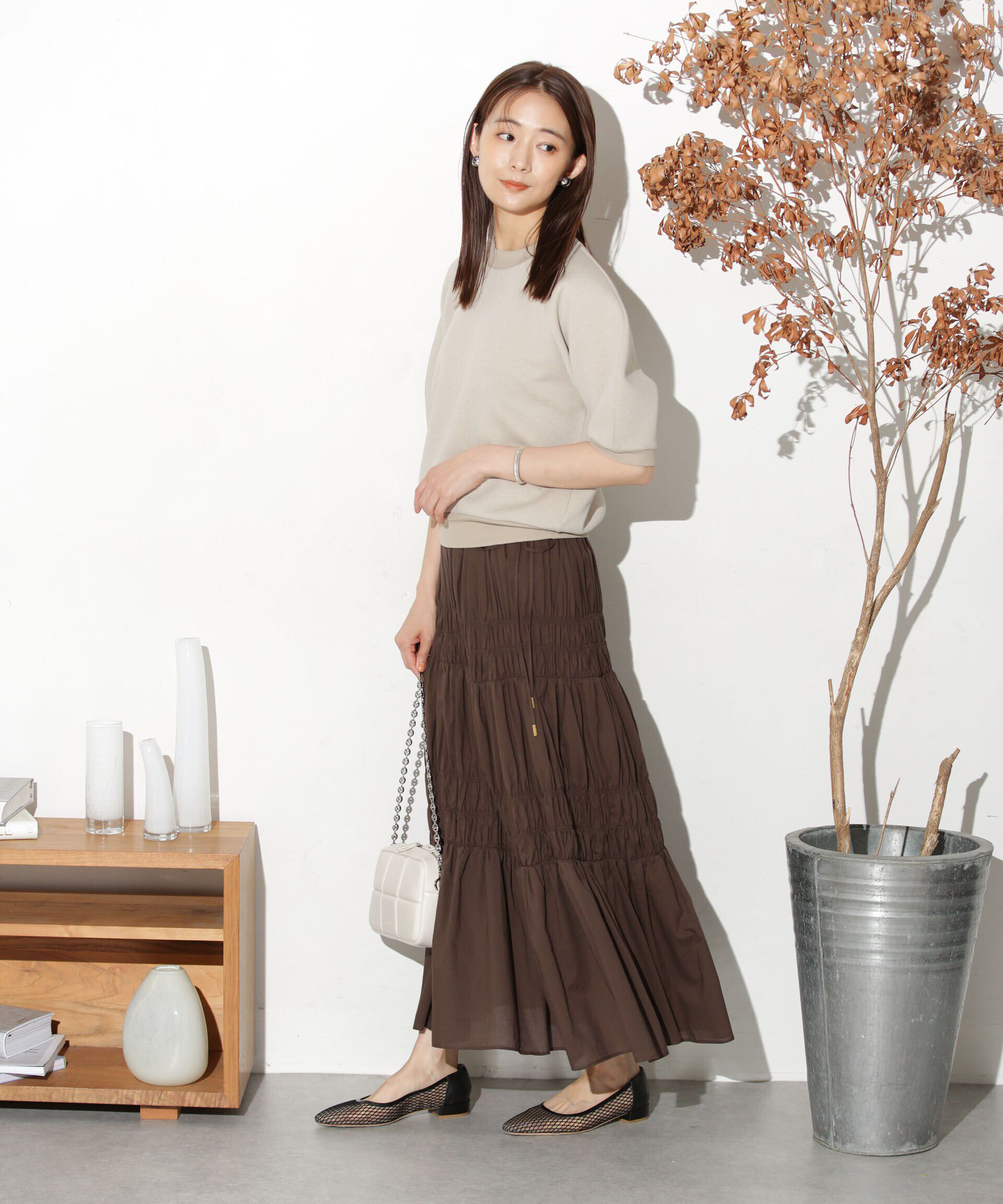 nano･universe「ティアードギャザースカート」|スカート|