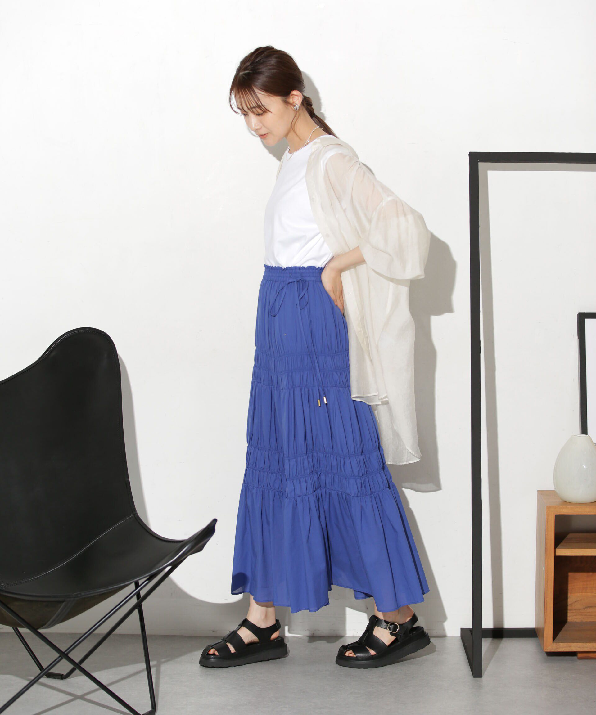 nano･universe「ティアードギャザースカート」|スカート|