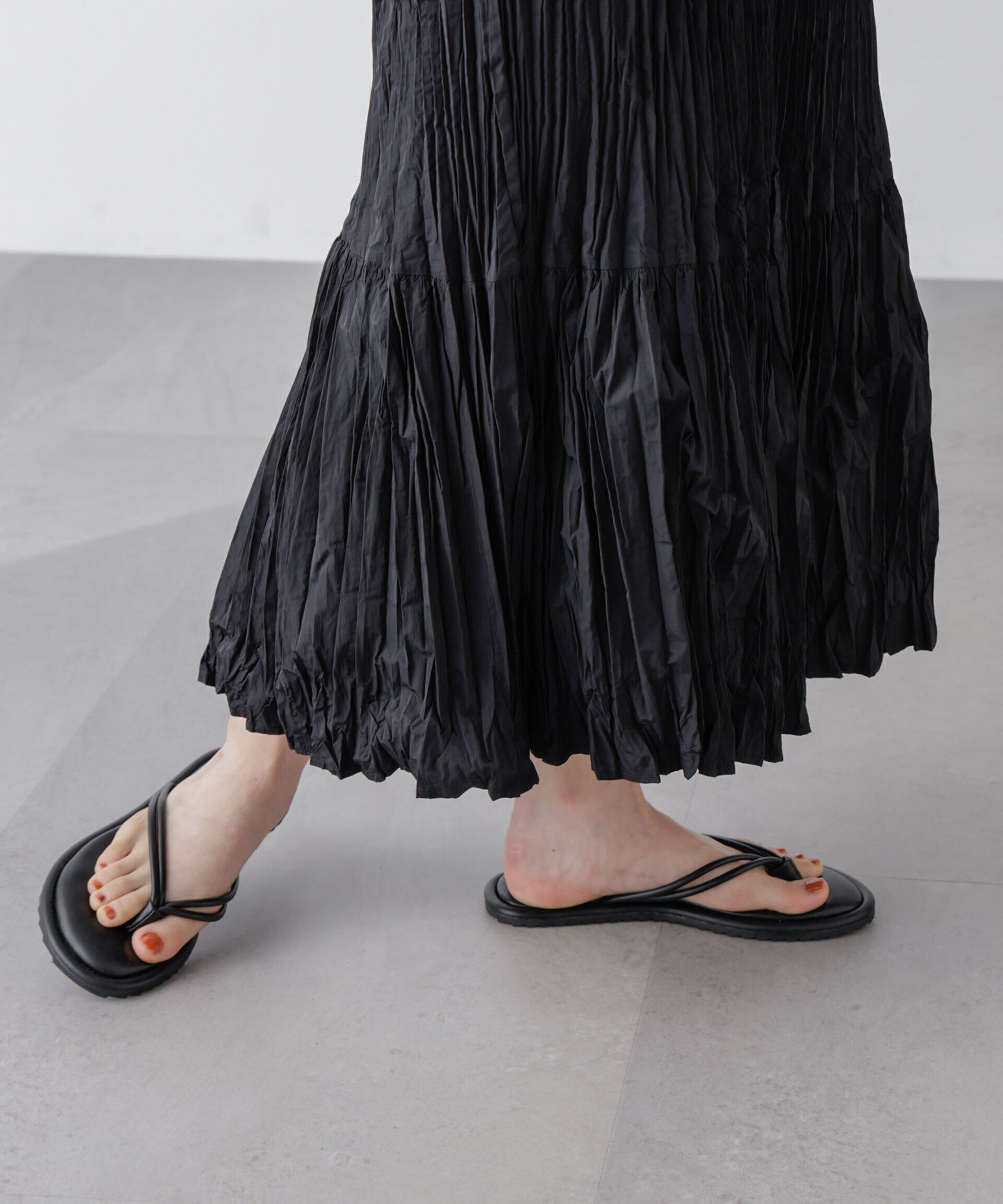 nano･universe「裾切り替えワッシャープリーツスカート」|スカート|