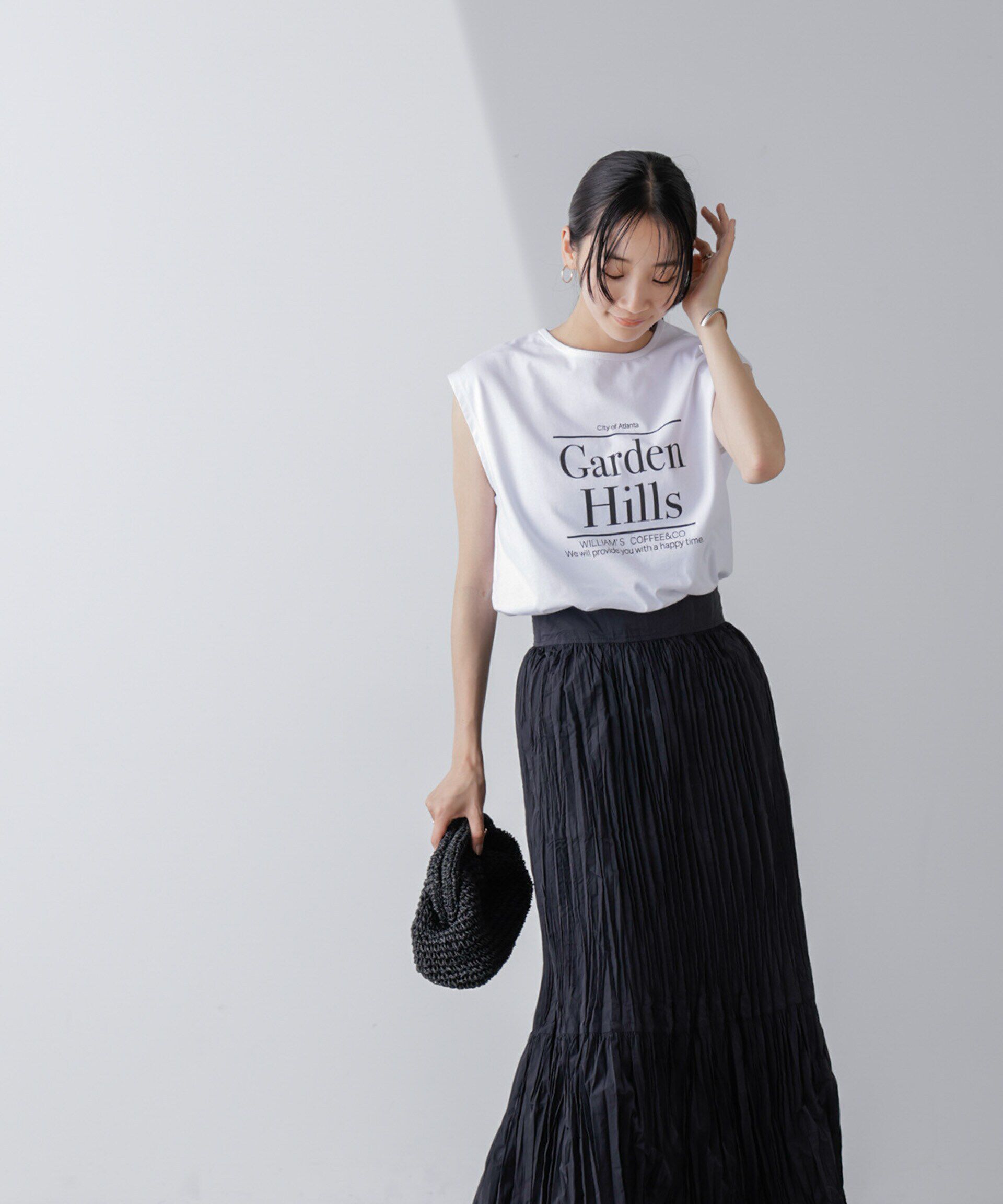 nano･universe「裾切り替えワッシャープリーツスカート」|スカート|