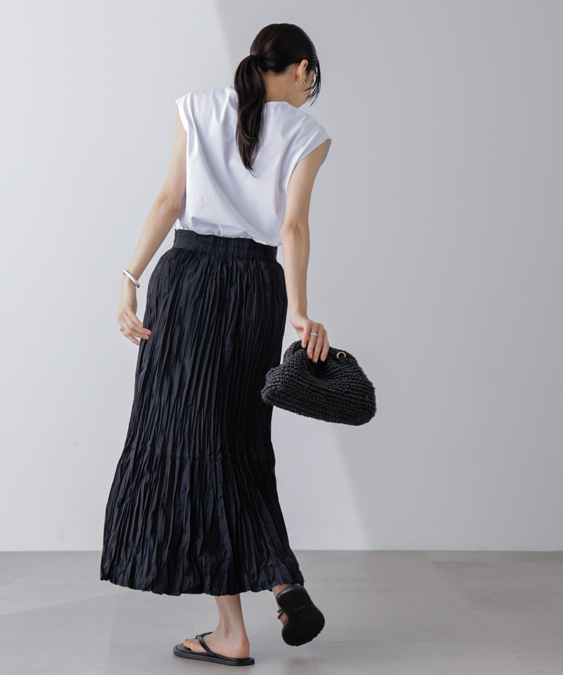 nano･universe「裾切り替えワッシャープリーツスカート」|スカート|