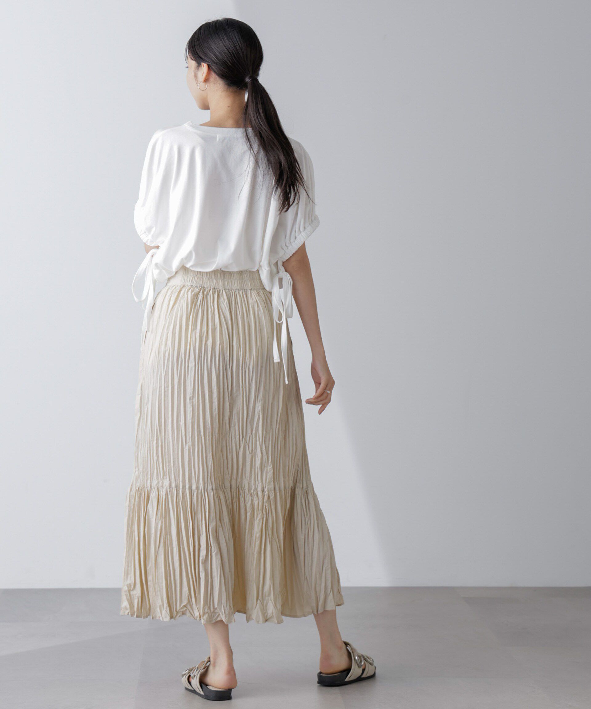 nano･universe「裾切り替えワッシャープリーツスカート」|スカート|