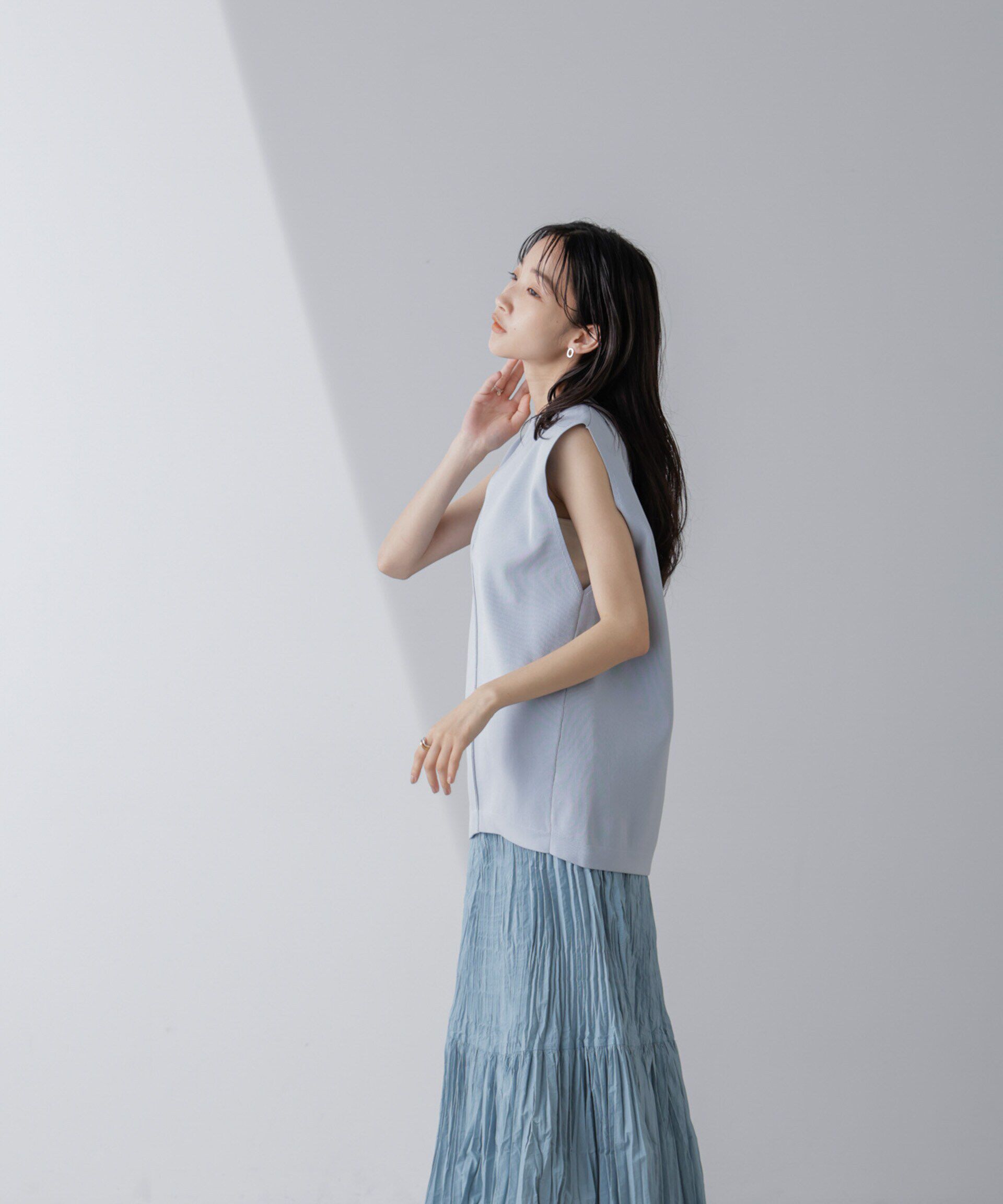 nano･universe「裾切り替えワッシャープリーツスカート」|スカート|