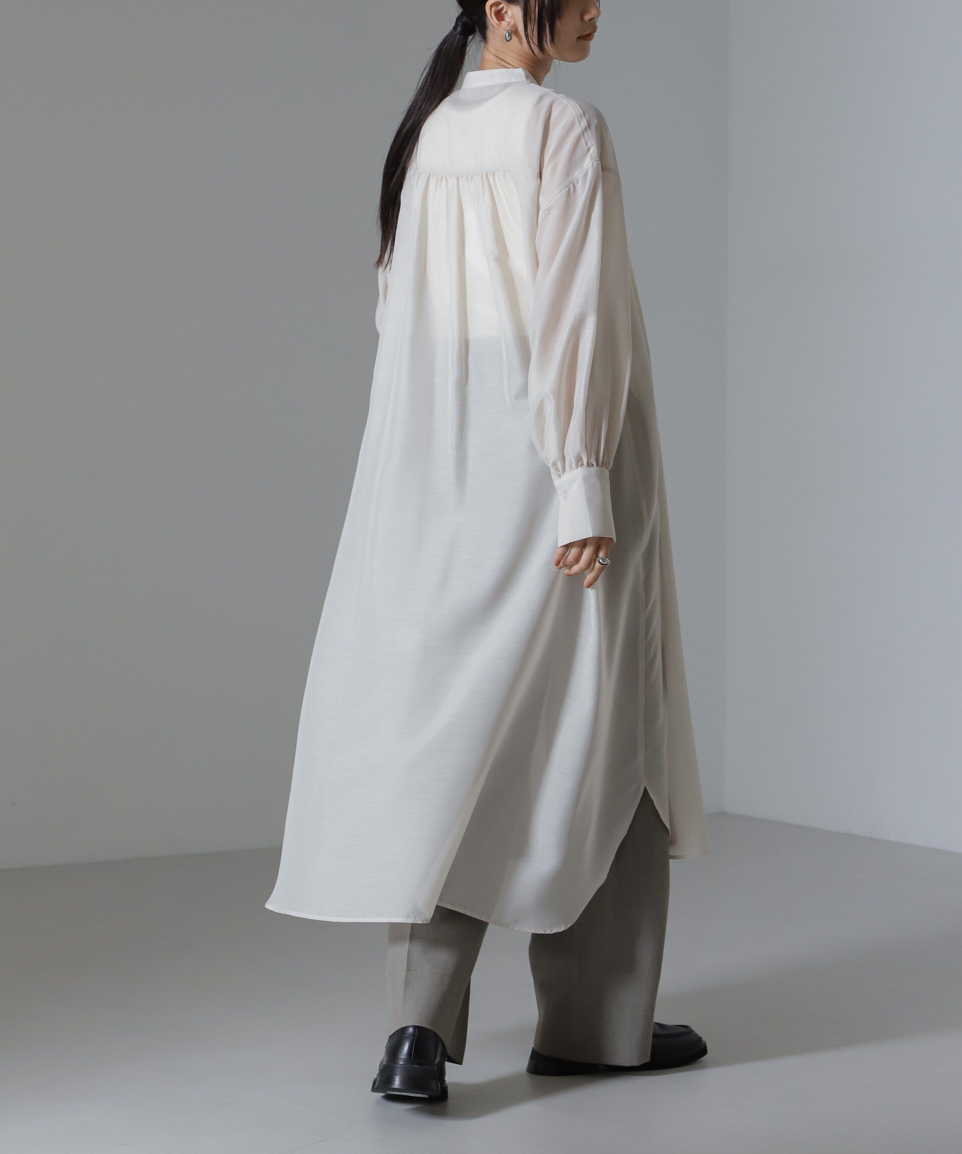 nano･universe「シアーマキシシャツワンピース」|ワンピース|