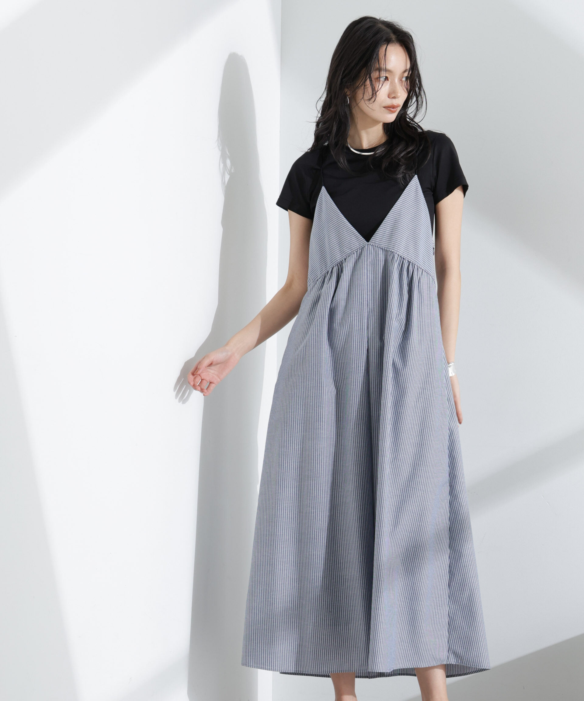 nano･universe「ストライプフレアキャミワンピース」|ワンピース|