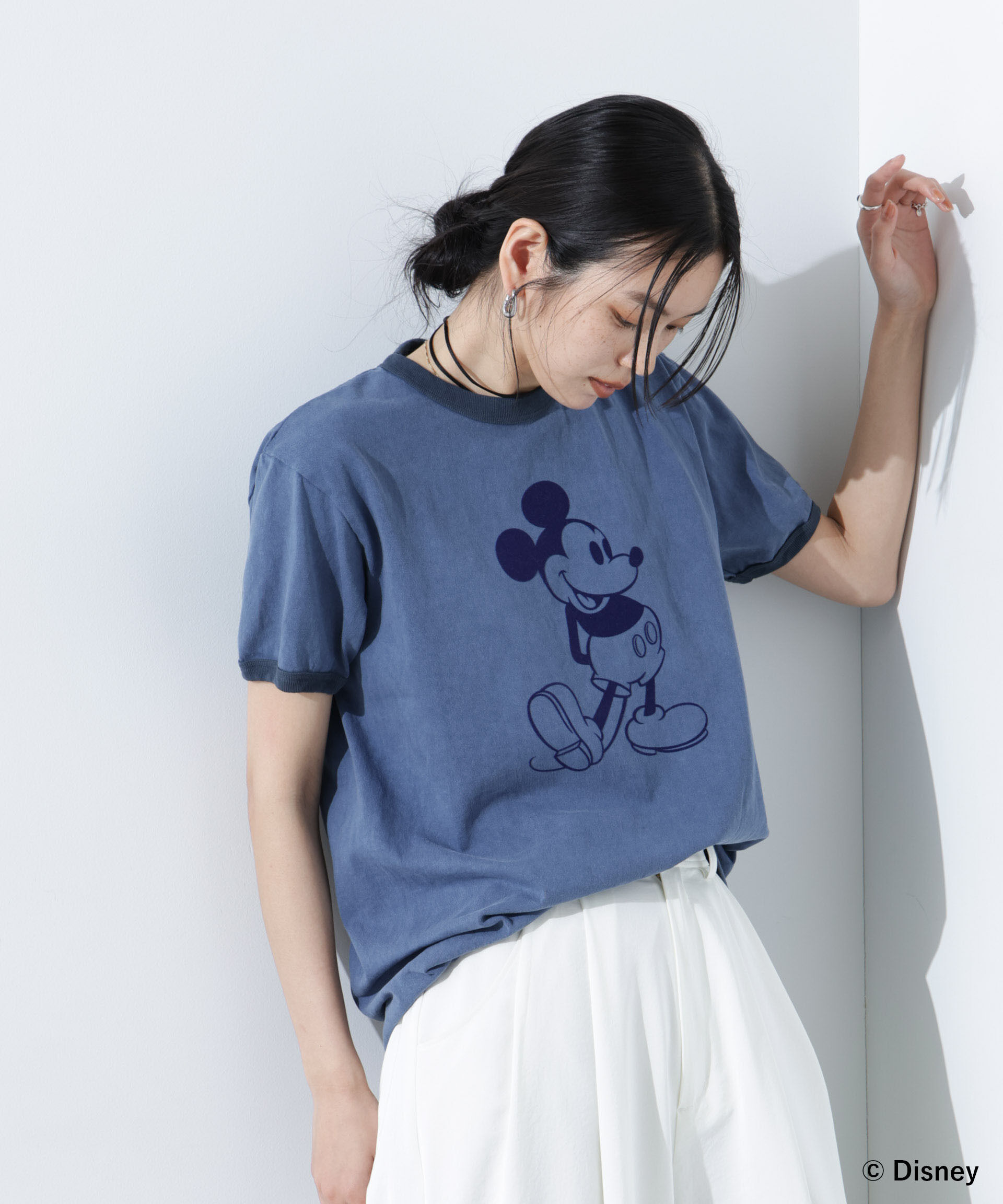 nano･universe「GOOD ROCK SPEED/MICKEY MOUSE/リンガーT」|Tシャツ・カットソー|ネイビー