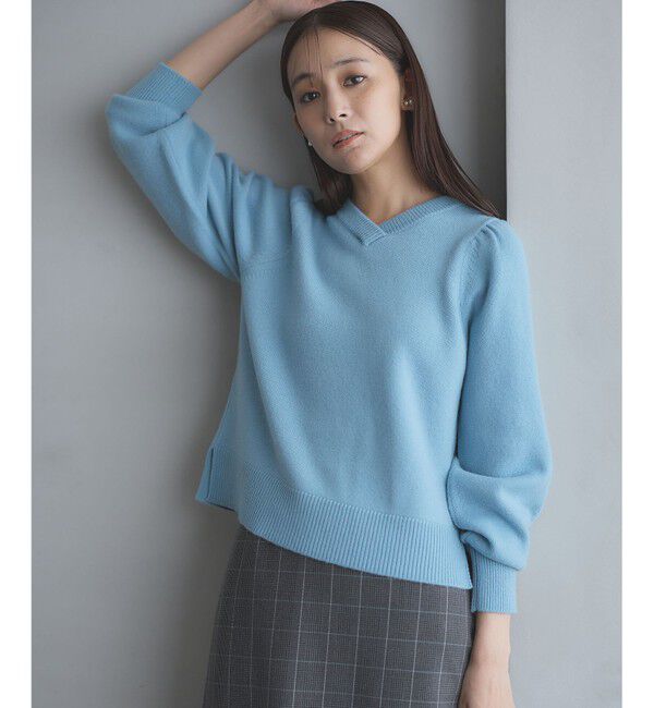 組曲「【8色展開・前後着用可】ウールカシミヤミックス パフスリーブ ニット」|ニット・セーター|ﾊﾟｳﾀﾞｰ