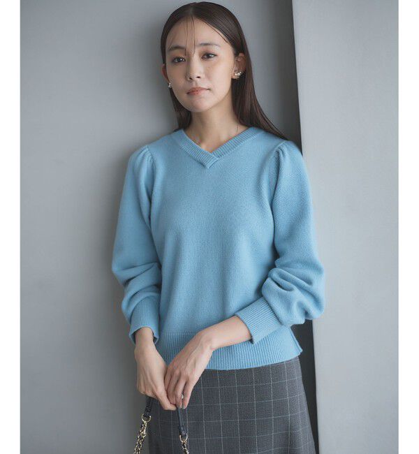 組曲「【8色展開・前後着用可】ウールカシミヤミックス パフスリーブ ニット」|ニット・セーター|