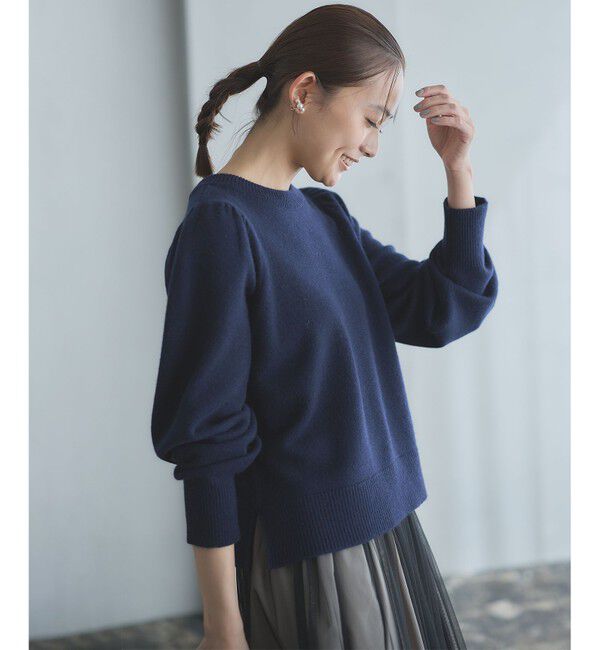 組曲「【8色展開・前後着用可】ウールカシミヤミックス パフスリーブ ニット」|ニット・セーター|