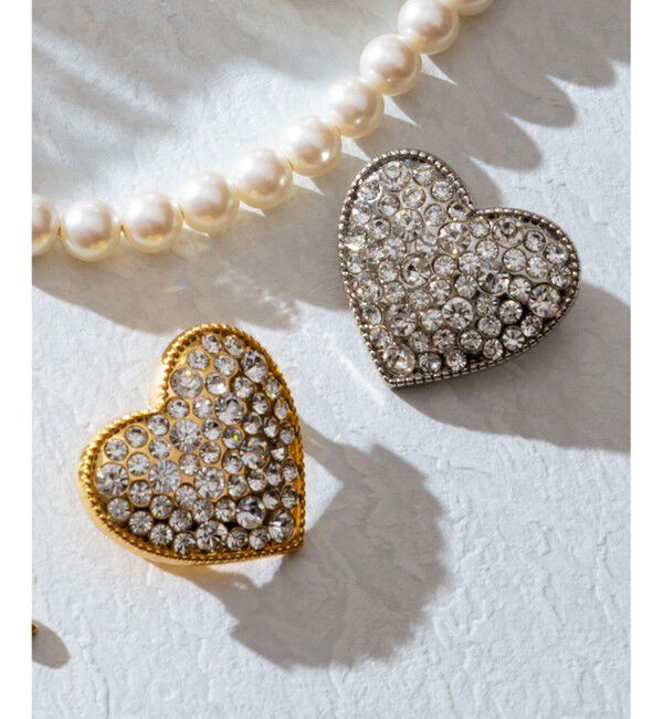 組曲「【人気につき再販決定！】ハートストーンブローチ」|ブローチ・コサージュ|シルバー系