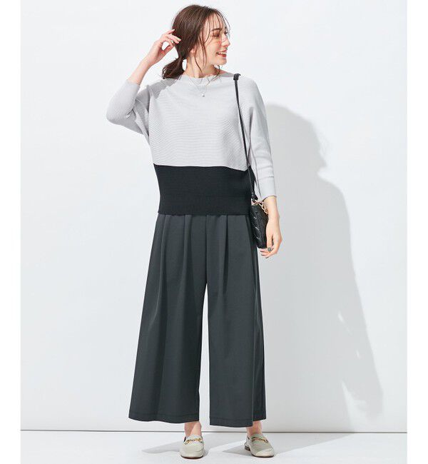 自由区「【洗える】コットンストレッチホールガーメント プルオーバーニット」|ニット・セーター|