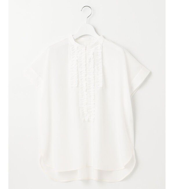 自由区「【洗える】ソフトリネンフリルディティール ブラウス」|シャツ・ブラウス|