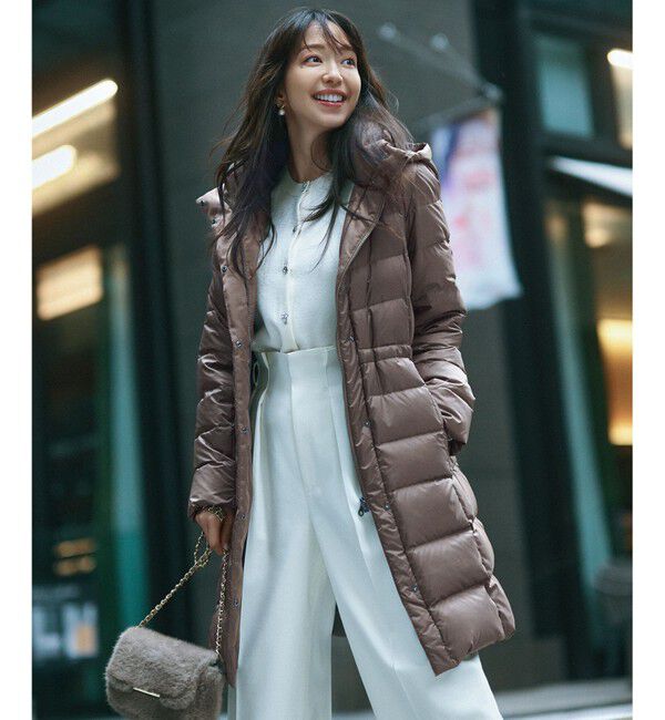 23区「【VERY掲載/新色追加】シレータフタ ロング ダウンコート」|ダウン|ブラウン系