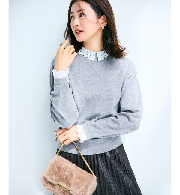 23区「【洗える】エンブロイダリーニット」|ニット・セーター|ﾗｲﾄｸﾞﾚ