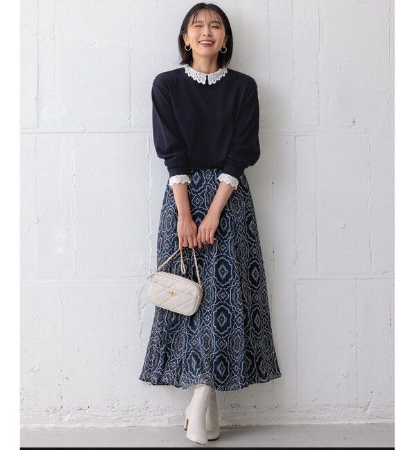 23区「【洗える】エンブロイダリーニット」|ニット・セーター|