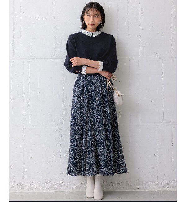 23区「【洗える】エンブロイダリーニット」|ニット・セーター|