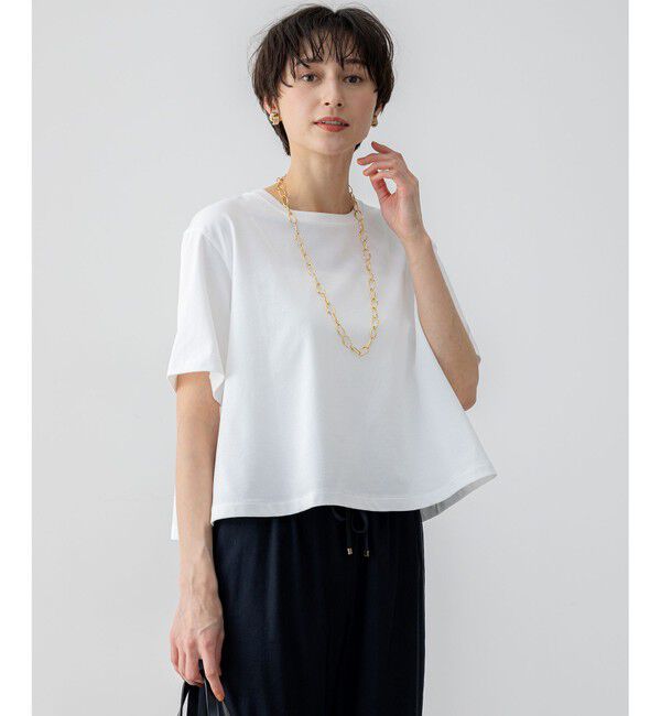 23区「【GLOW6月号掲載/洗える】スビンギザコットン クロップド Tシャツ」|Tシャツ・カットソー|ホワイト系