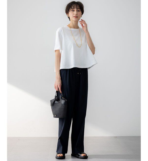 23区「【GLOW6月号掲載/洗える】スビンギザコットン クロップド Tシャツ」|Tシャツ・カットソー|