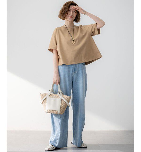 23区「【GLOW6月号掲載/洗える】スビンギザコットン クロップド Tシャツ」|Tシャツ・カットソー|