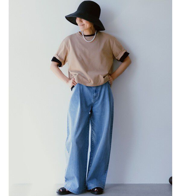 23区「【GLOW6月号掲載/洗える】スビンギザコットン クロップド Tシャツ」|Tシャツ・カットソー|