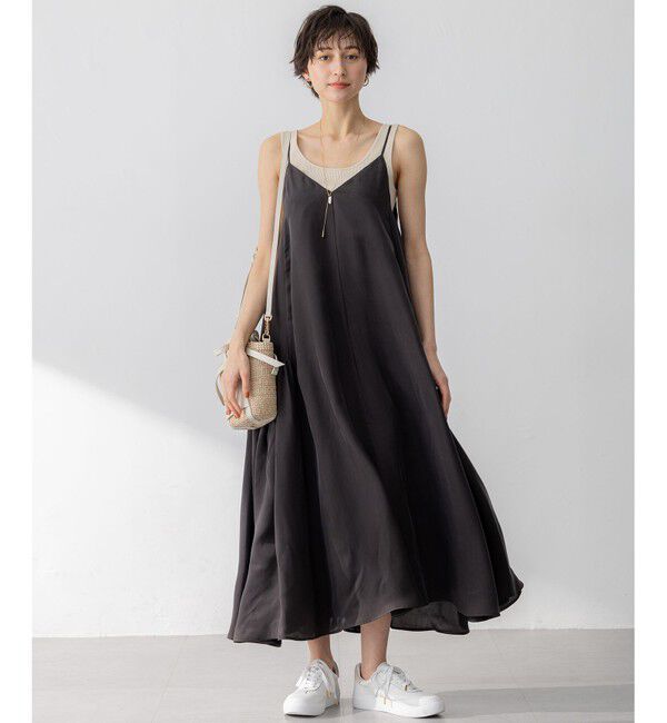 23区「【接触冷感性】フィブリルツイル キャミソールフレアワンピース」|ワンピース|