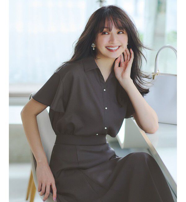 any SiS「【速乾・接触冷感】スムージーポリエステル シャツ ブラウス」|シャツ・ブラウス|スレート