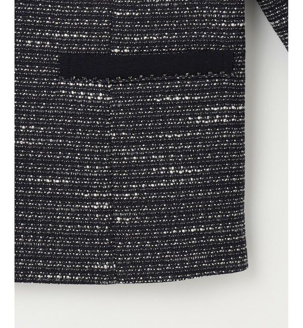 ANY SIS「リップルボーダーストレッチ ジャケット」|ノーカラージャケット|