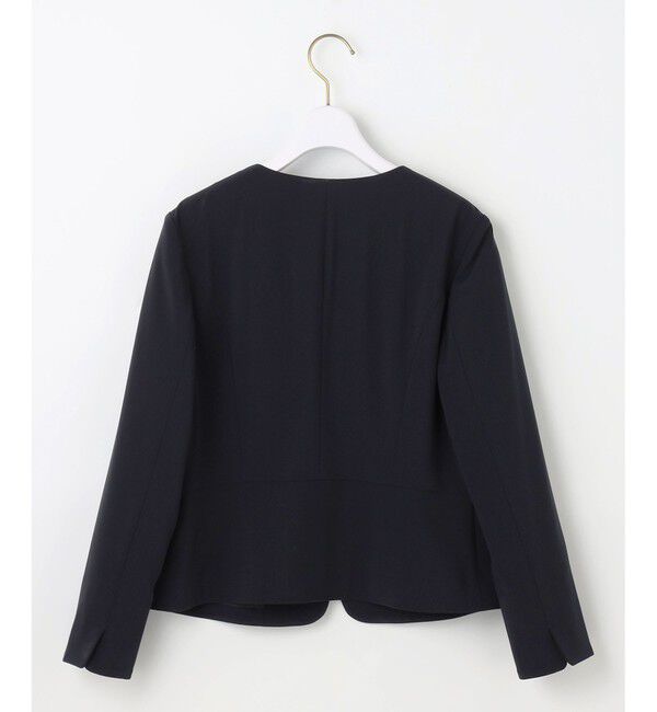 ANY SIS「【洗える】セレモニーダブルクロス クルーカラー ジャケット」|ノーカラージャケット|