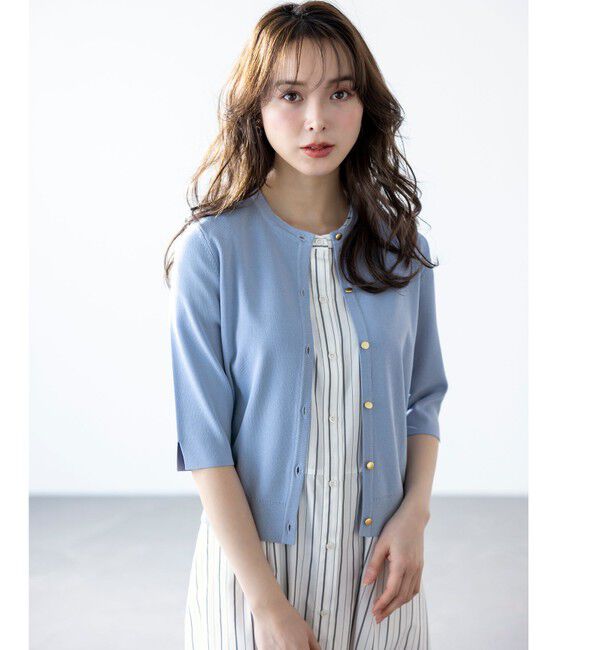 ANY SIS「【接触冷感・UVカット・洗える】ハーフスリーブ カーディガン」|カーディガン|ライトブルー