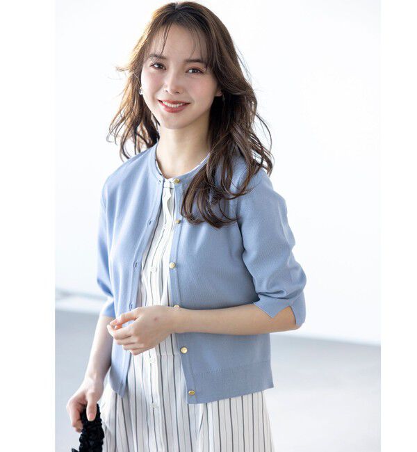 ANY SIS「【接触冷感・UVカット・洗える】ハーフスリーブ カーディガン」|カーディガン|