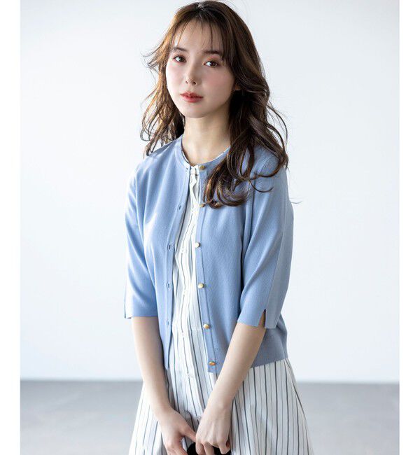 ANY SIS「【接触冷感・UVカット・洗える】ハーフスリーブ カーディガン」|カーディガン|
