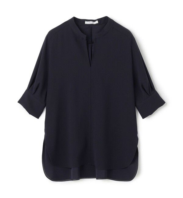 BEIGE,「【ご好評につき追加生産決定・洗える】FLEUR / スタンドカラープルオーバーブラウス」|シャツ・ブラウス|