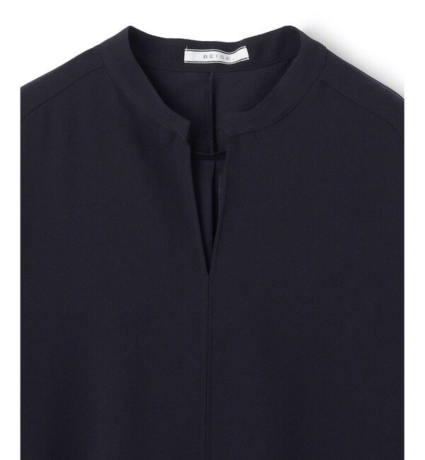 BEIGE,「【ご好評につき追加生産決定・洗える】FLEUR / スタンドカラープルオーバーブラウス」|シャツ・ブラウス|