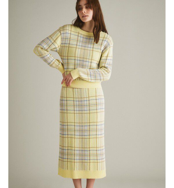 GRACE CONTINENTAL「チェックタイトニットスカート」|スカート|