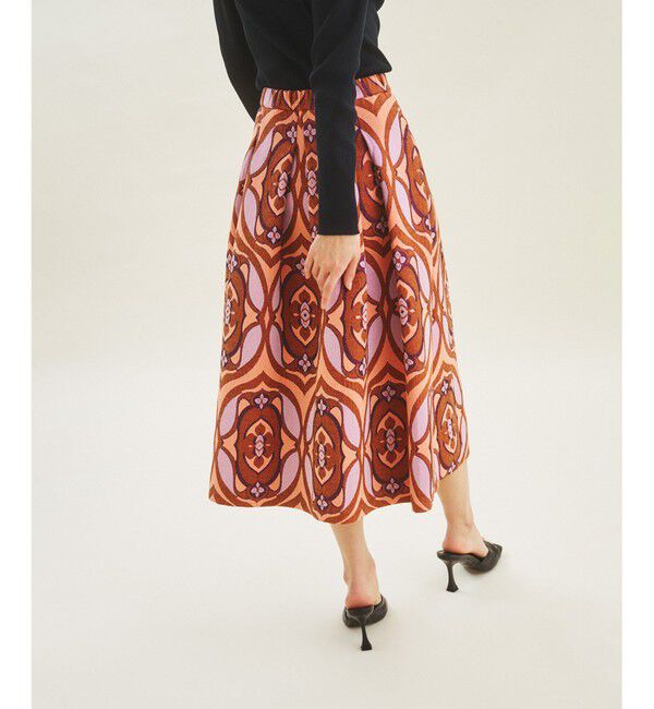 GRACE CONTINENTAL「ラメジャガードタックスカート」|スカート|