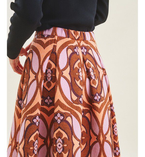 GRACE CONTINENTAL「ラメジャガードタックスカート」|スカート|