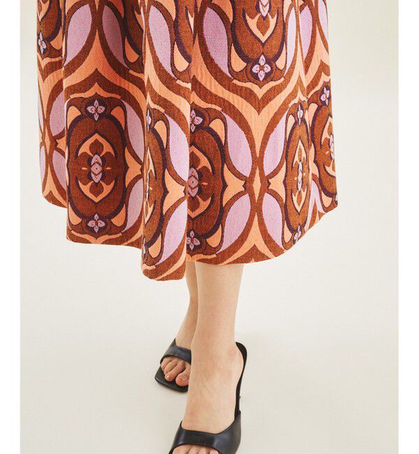 GRACE CONTINENTAL「ラメジャガードタックスカート」|スカート|