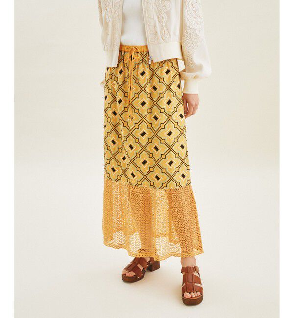 GRACE CONTINENTAL「キカ刺繍ロングスカート」|スカート|