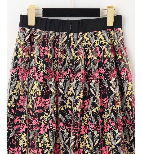 GRACE CONTINENTAL「リーフ刺繍タックスカート」|スカート|