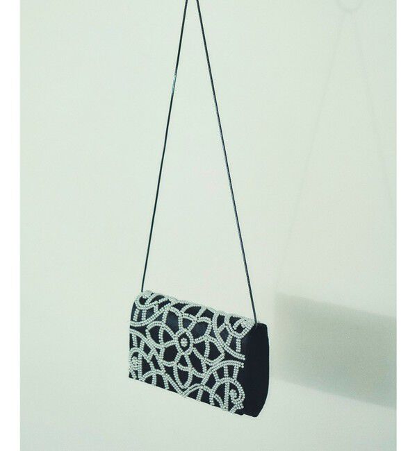 GRACE CONTINENTAL「パールフラワークラッチバッグ」|クラッチバッグ|ブラック