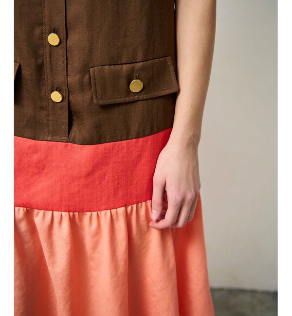 Grace Class「リネンタッチ配色ワンピース」|ワンピース|