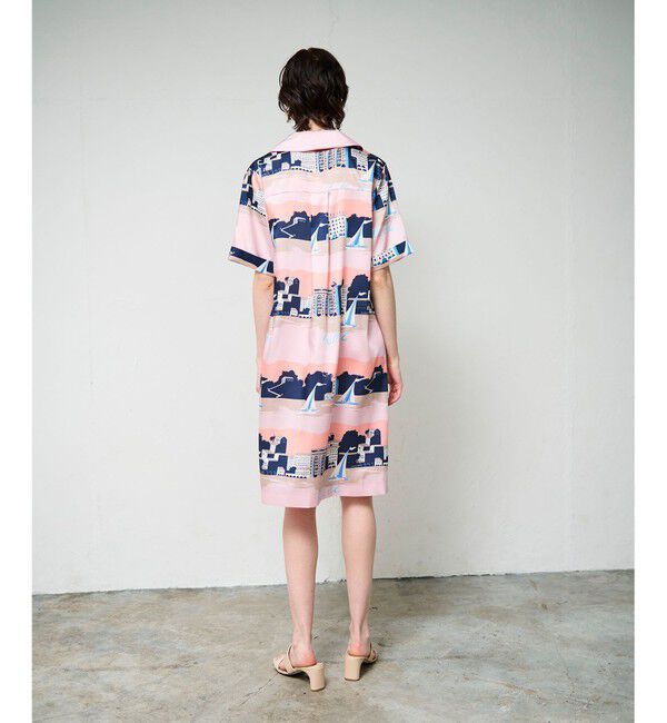 Grace Class「マリンプリントシャツドレス」|ワンピース|