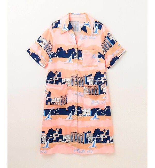 Grace Class「マリンプリントシャツドレス」|ワンピース|