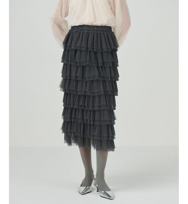 GRACE CONTINENTAL「タイトティアードチュールスカート」|スカート|
