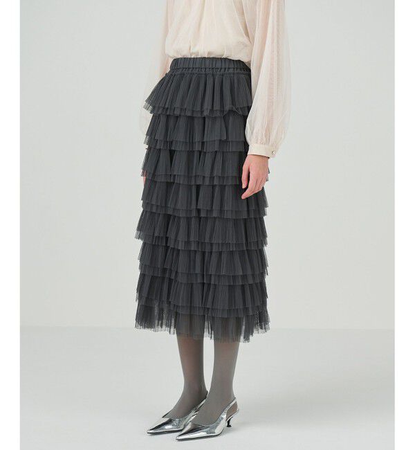 GRACE CONTINENTAL「タイトティアードチュールスカート」|スカート|