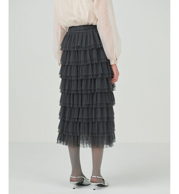 GRACE CONTINENTAL「タイトティアードチュールスカート」|スカート|
